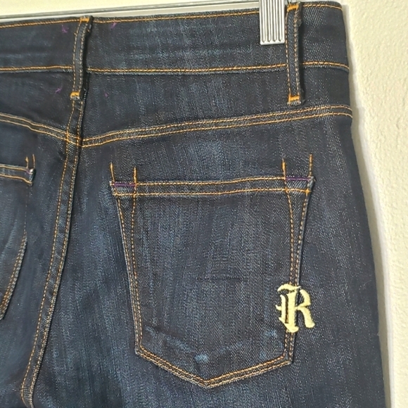Rich & Skinny Wrinkle Rinse Dark Wash Boot Cut Jeans 26 - Picture 6 of 10